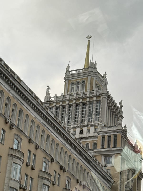 Architectural tour captured in central Moscow luxury car journey