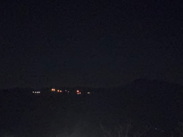 Night lights observed across Sandanski hillside, Bulgaria