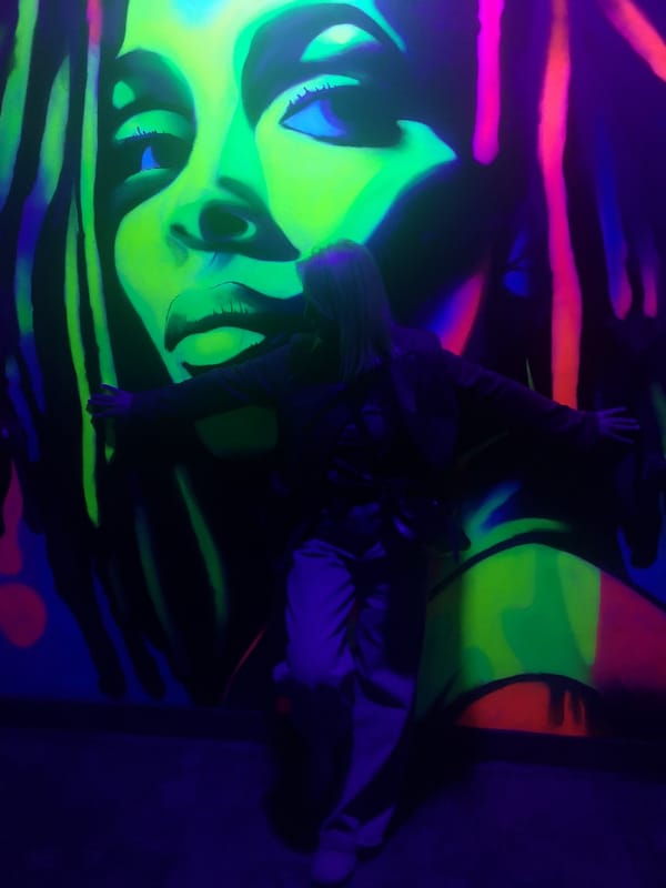Late-night street art photography session captured in Chaikovsky, Russia