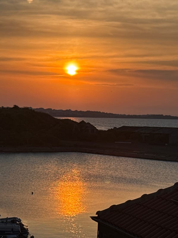 Sunset documented over Sozopol harbor, Bulgaria in extended photo sequence