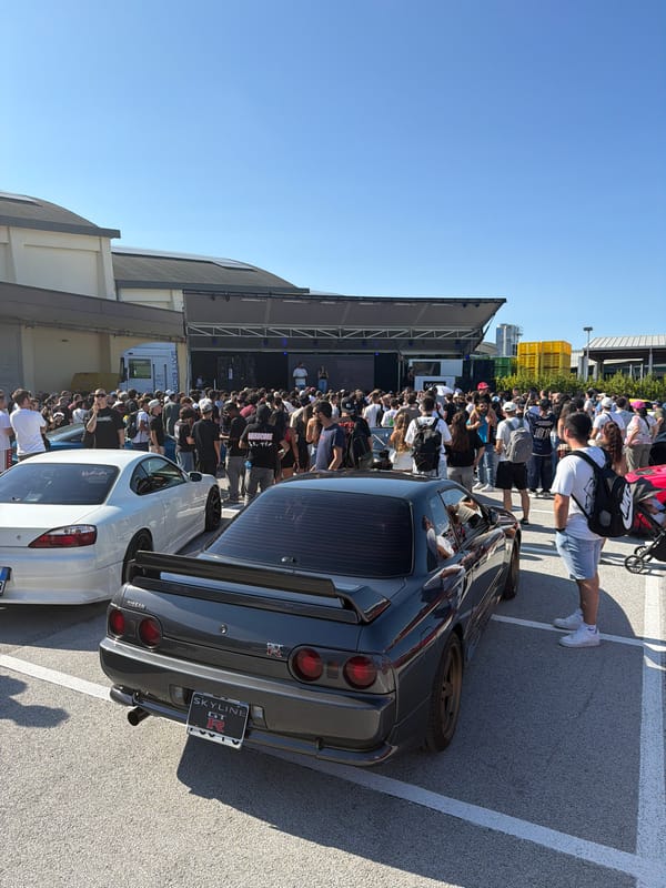 Car show and live stage event in Cesena, Italy