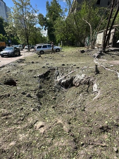 War damage documented across Kyiv residential areas, May 2026