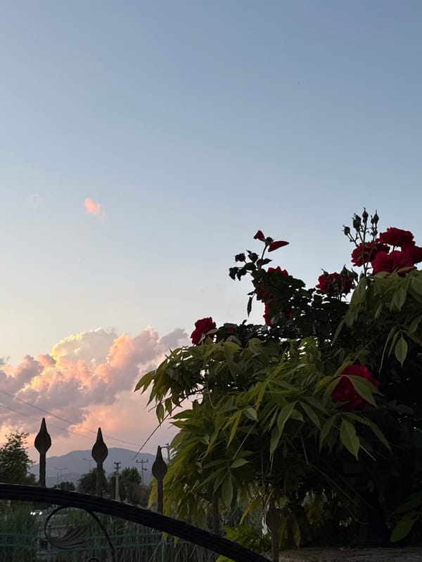 Golden hour sunset photographed over residential Fethiye, Turkey
