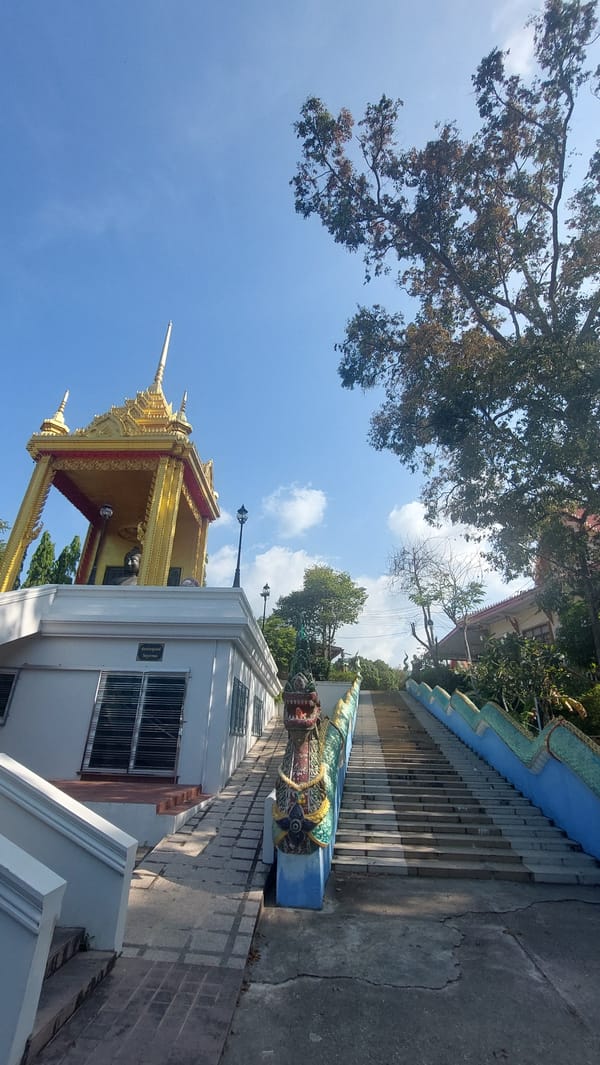 Buddha statue shrine documented at Thai temple complex