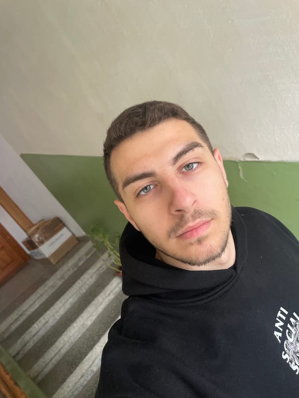 Young man in black hoodie photographed in Bulgaria