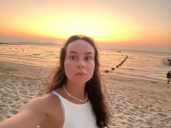 Beach sunset portrait captured in Pattaya City, Thailand