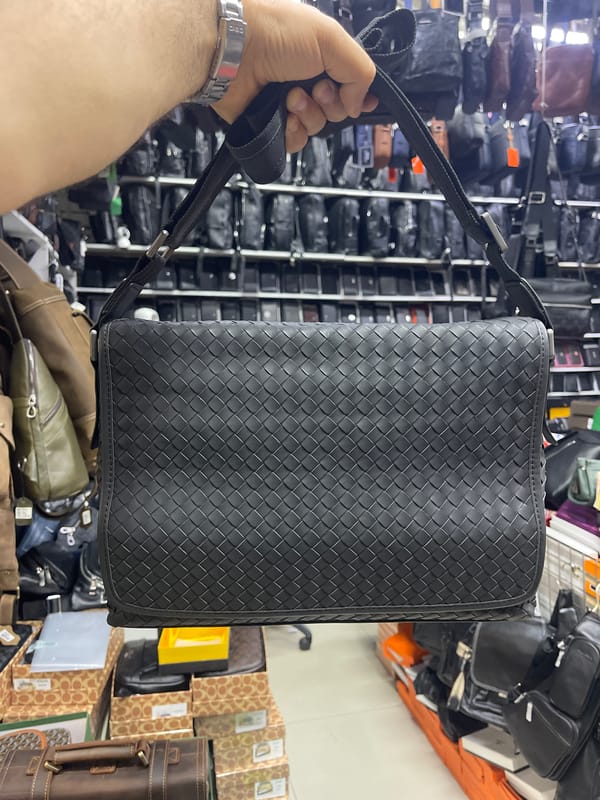 Browsing handbags at a Moscow retail store