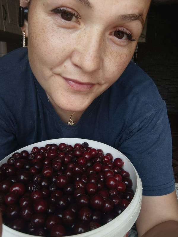 Summer day in Karsha: cherries, kids, and backyard sunshine