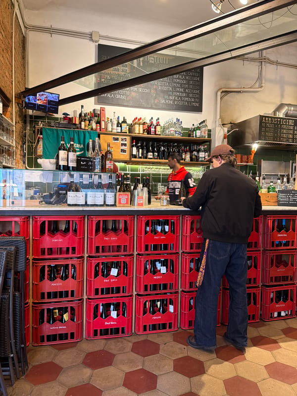 Milan witness captures bar interior and canal scenes