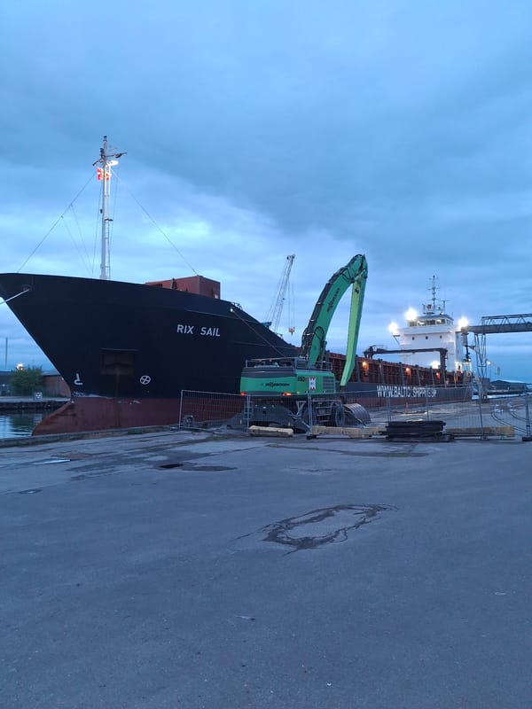 Evening harbor activity documented in Køge, Denmark