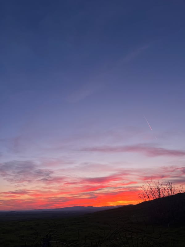 Witness Documents Five-Minute Sunset Color Sequence Over Unknown Landscape