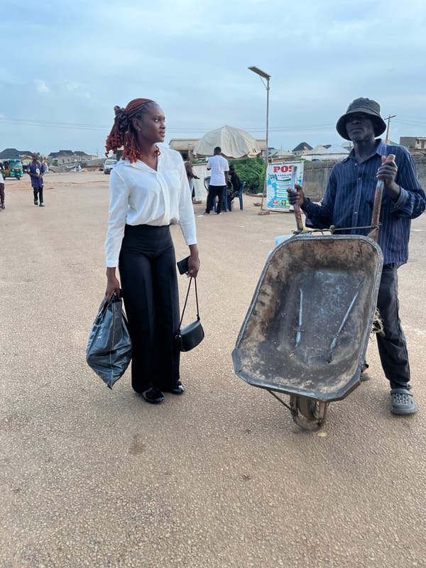 Daily street life documented in Nigerian communities under overcast skies