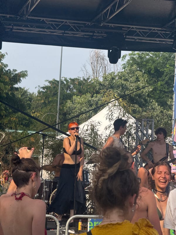 Live band performs at sunny outdoor festival in Milan
