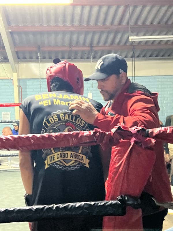 Boxing bout at a local gym in Arica, Chile