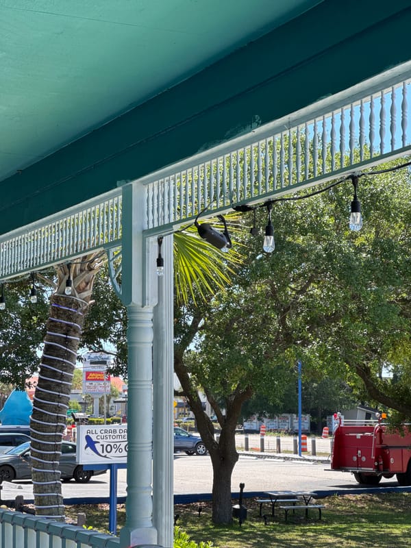 Architectural details documented in Garden City Beach evening scenes