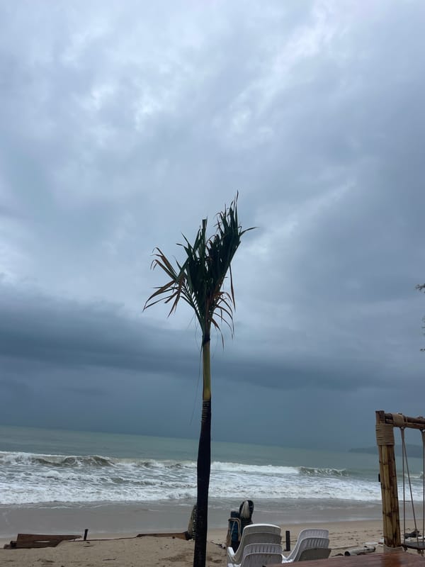 Stormy morning captured at Choeng Thale beach establishment