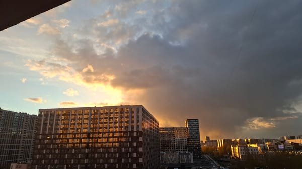 Dramatic golden hour lighting documented across Saint Petersburg skyline
