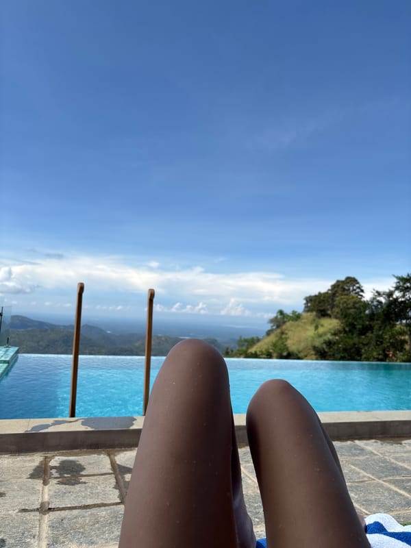 Early morning poolside moment captured in Haputhale, Sri Lanka