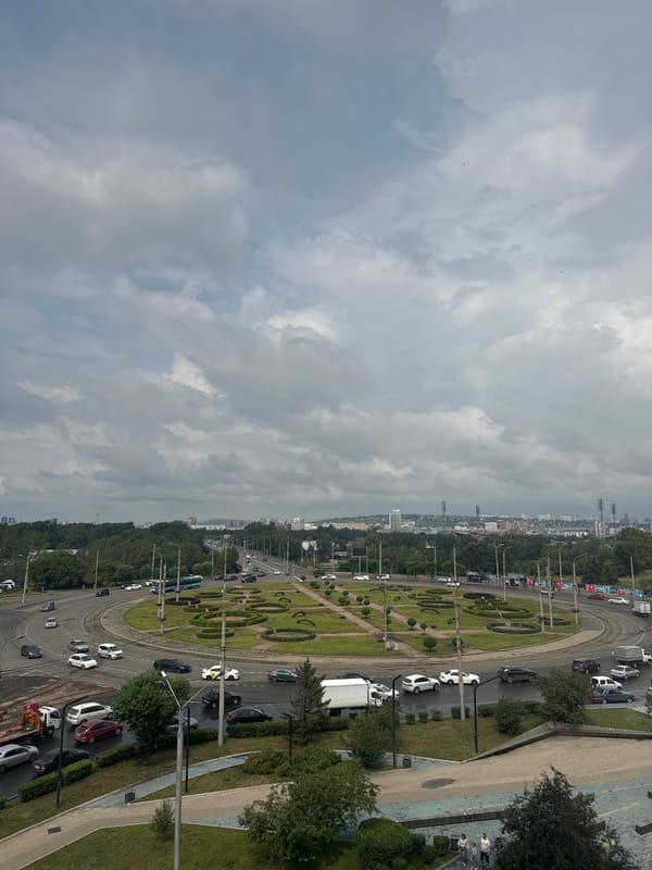 Morning exploration of Krasnoyarsk streets, paths, and riverside