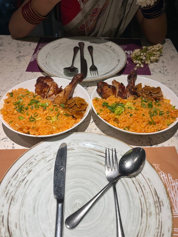 Dinner for two documented at Dhaka restaurant