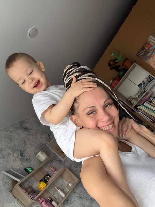 Mother and child share tender moment in Yaroslavl home