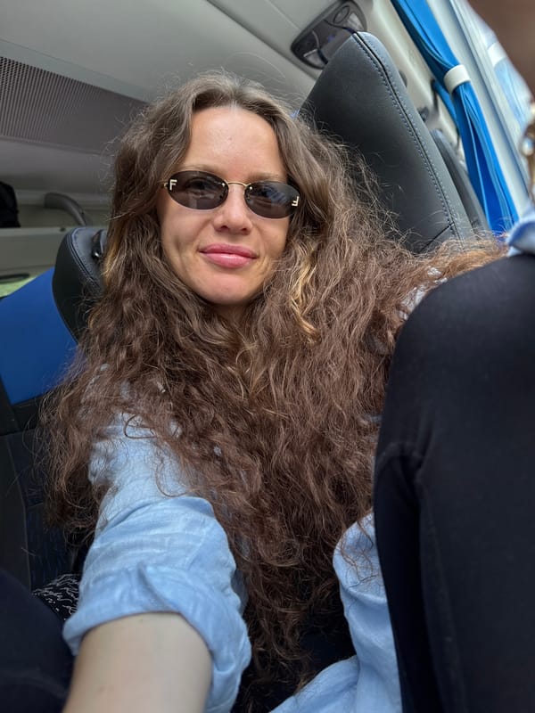 Smiling on a city bus in Yekaterinburg