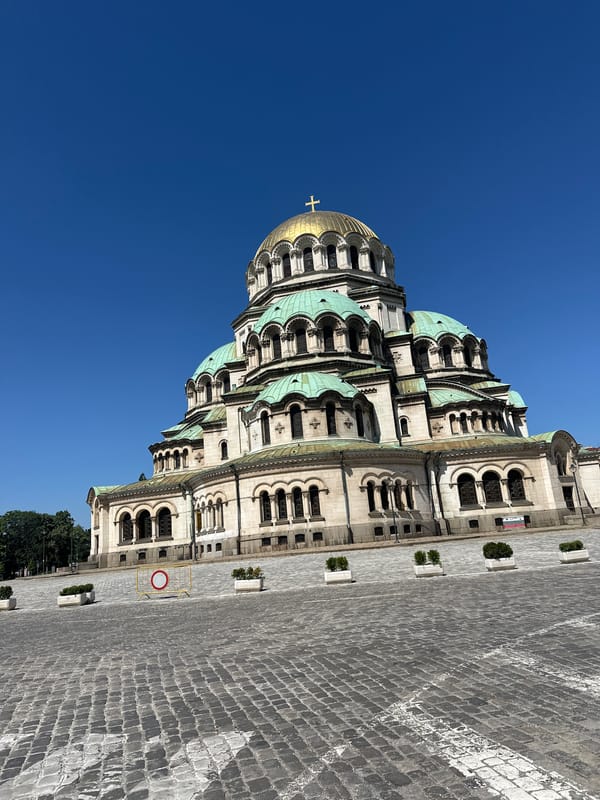 Alexander Nevsky Cathedral photographed under clear skies in Sofia