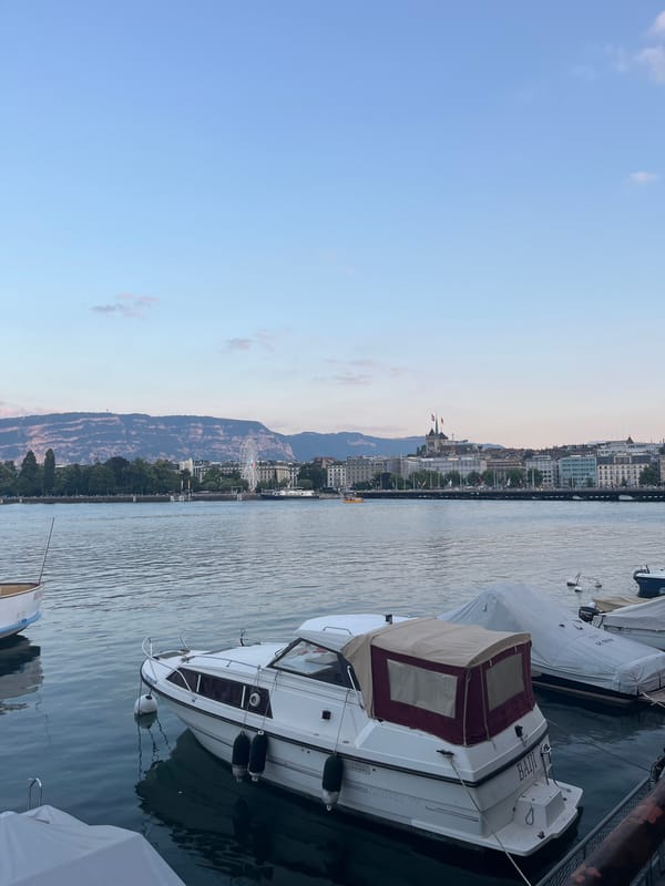 Geneva's lakefront promenade on a summer evening