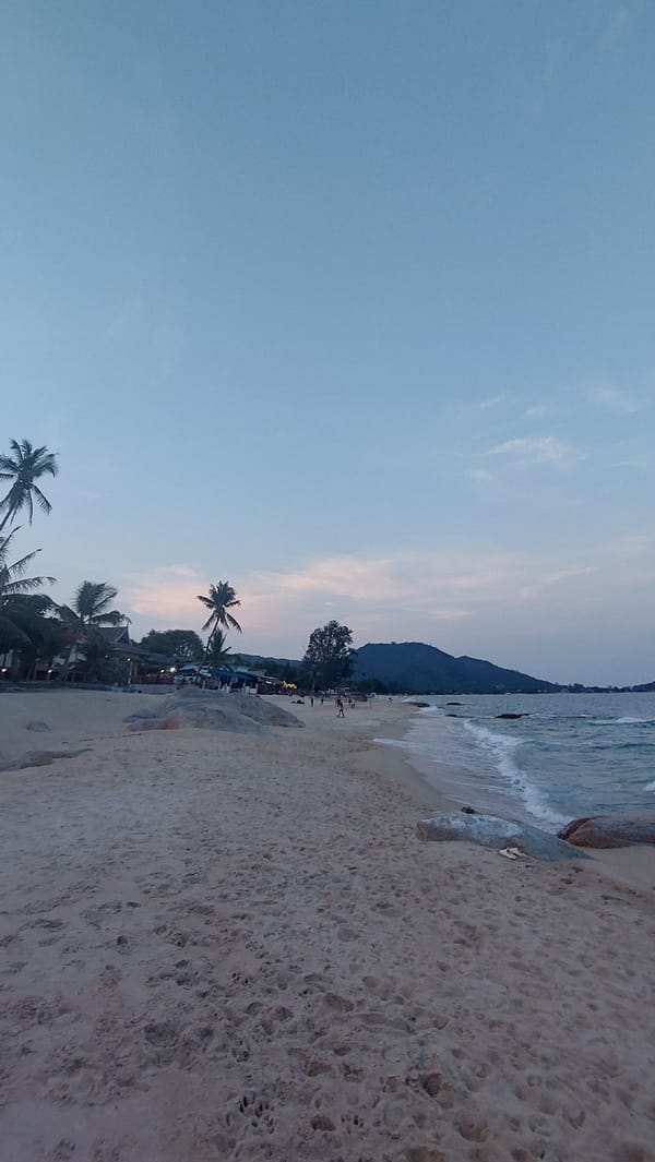 Peaceful dusk captured at Baan Lamai beach, Thailand