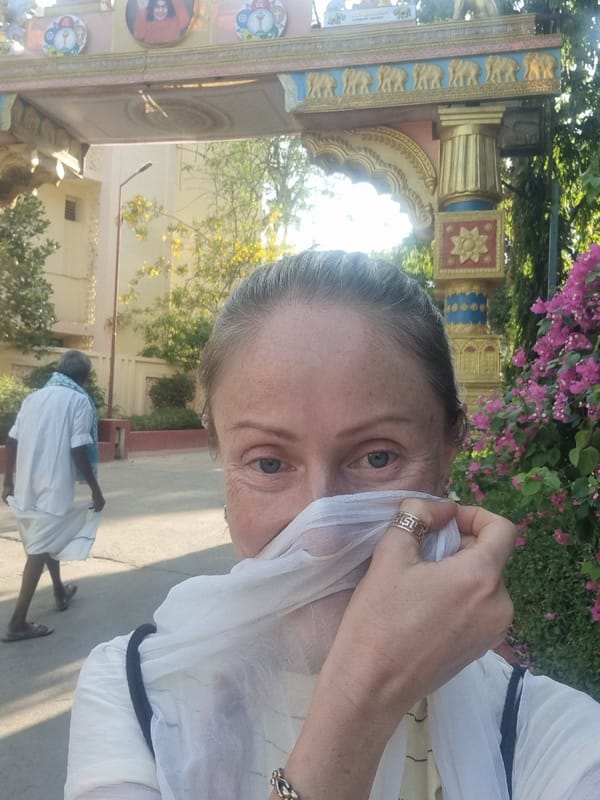 Morning street life documented in Puttaparthi, India