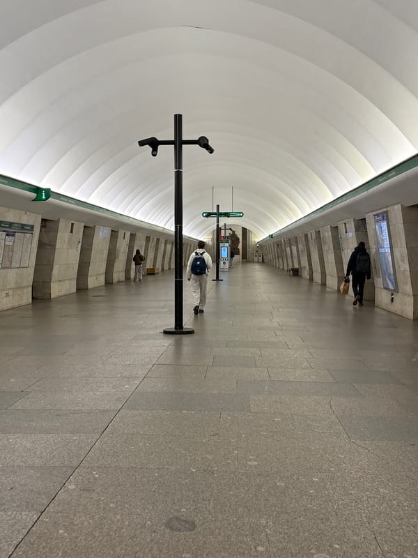 Saint Petersburg scenes show subway station and street queue
