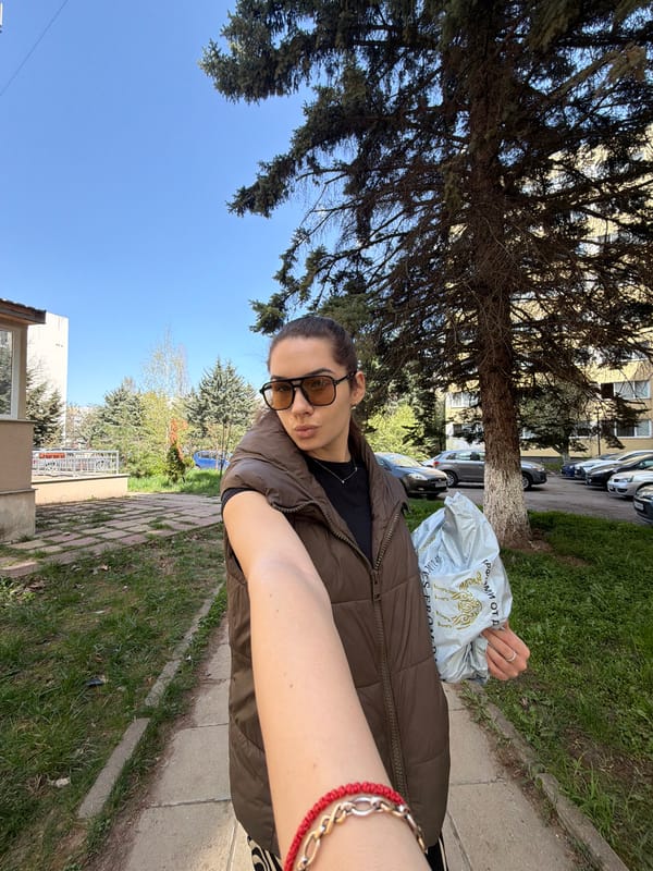 Person documents morning routine through selfies across Sofia, Bulgaria