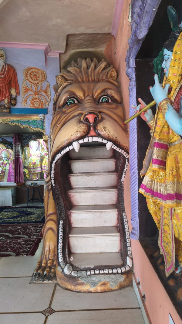 Hindu temple interior documented in Bhagsu, India
