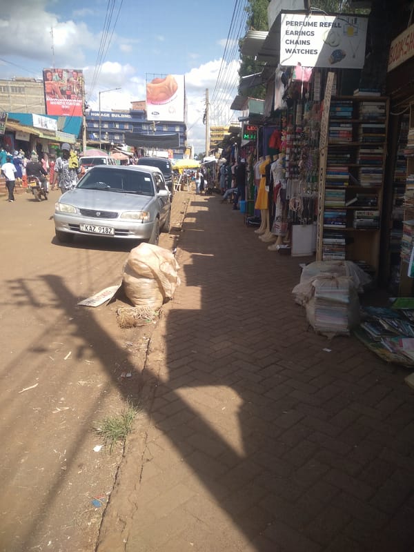Marketplace activity documented in Nyeri, Kenya streets