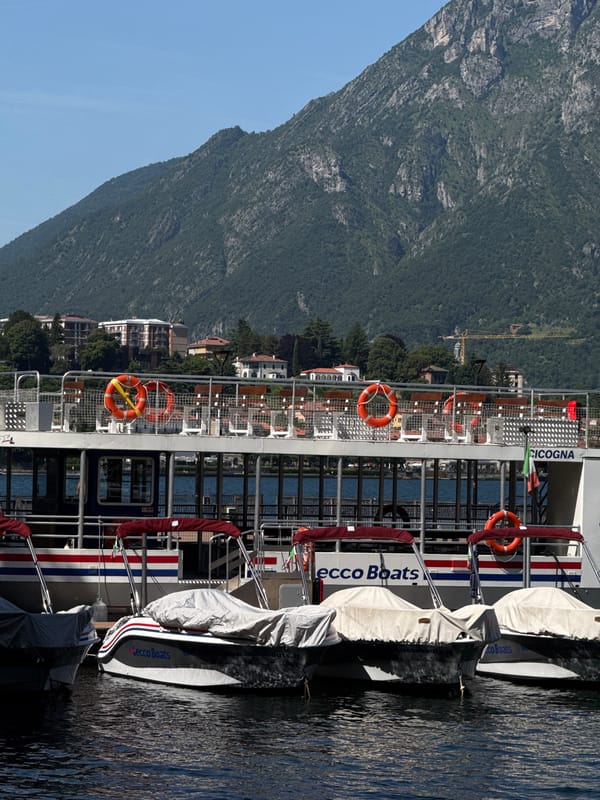 Morning stroll along Lake Como's waterfront and promenade