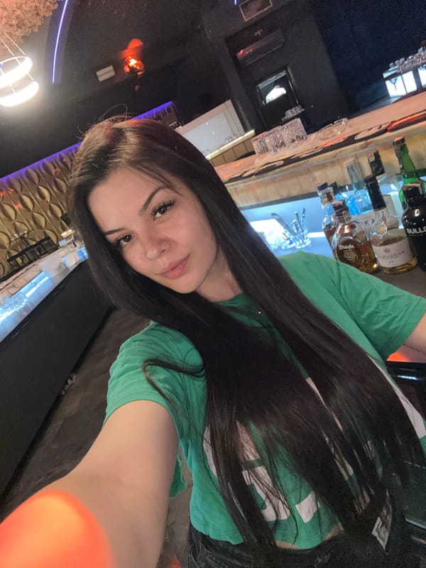 Selfie session inside a Sliven bar, June evening