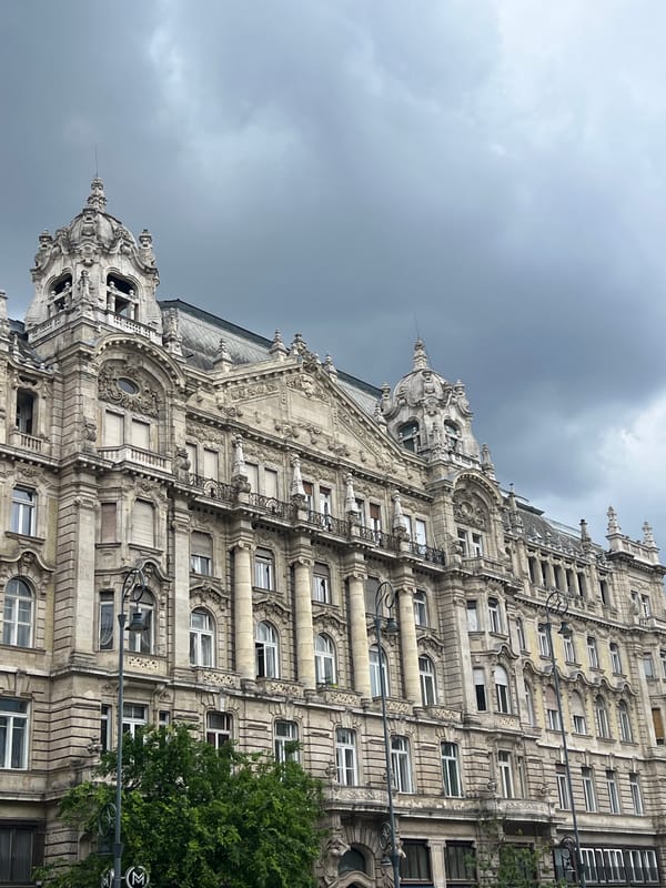 Gresham Palace's Art Nouveau architecture photographed in Budapest