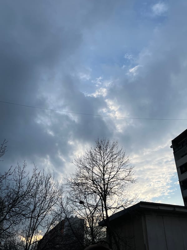 Cloudy afternoon sky observed over Dimitrovgrad, Bulgaria