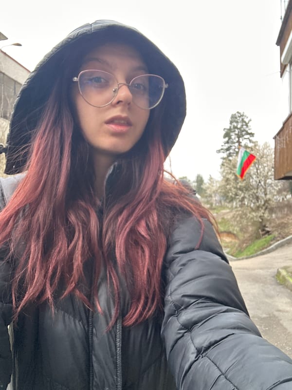 Tourist takes morning selfies in Tryavna, Bulgaria amid construction
