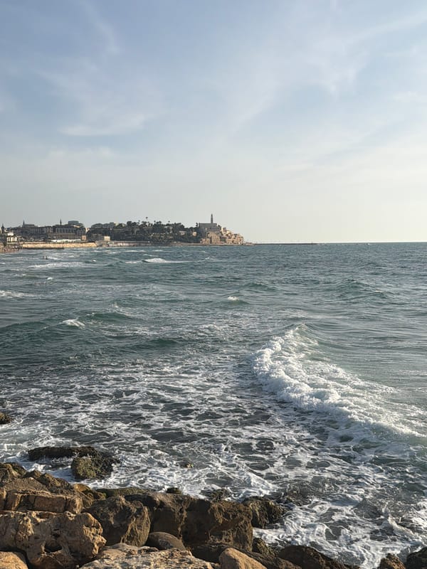 Observer documents Tel Aviv coastal scenes during sunny afternoon