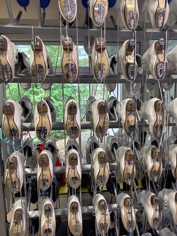 Woman photographs self during visit to Tbilisi ice skating facility