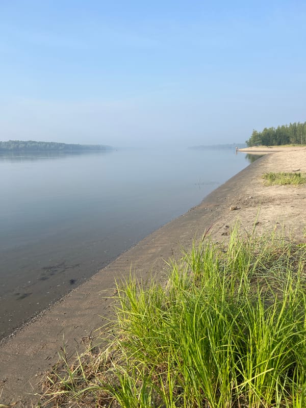 Lazy summer morning on a Russian riverbank
