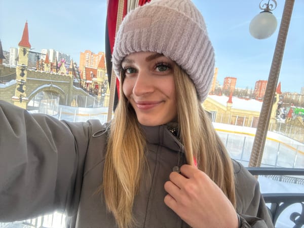 Woman documents winter carnival outing in Reutov, Russia
