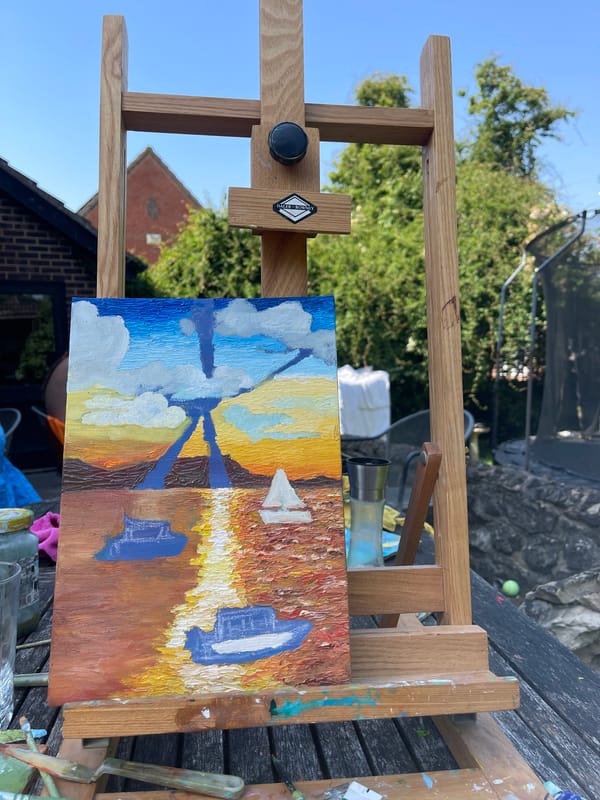 Artist creates outdoor oil paintings in Maidstone garden setting
