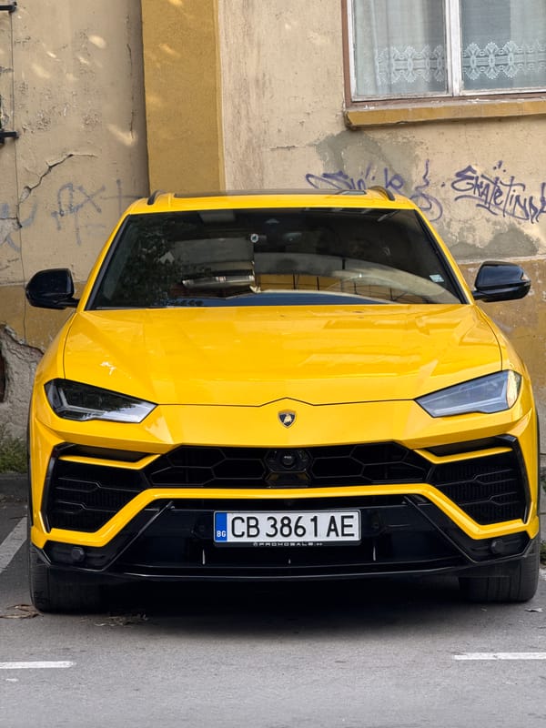 Afternoon wander through Varna with a yellow Lamborghini stealing the show