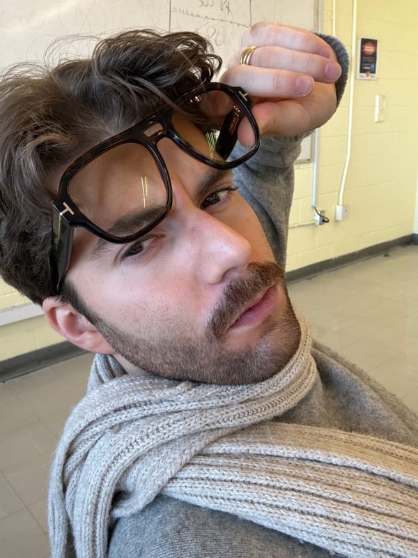 Person photographed indoors in Montreal from multiple angles