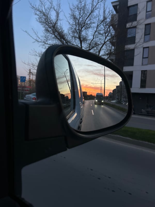 Evening traffic documented during sunset in Varna, Bulgaria