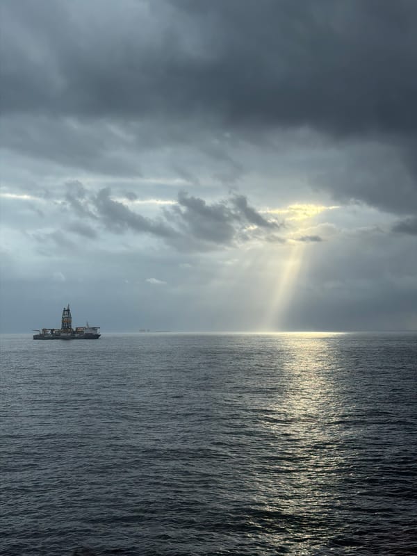 Dramatic storm clouds captured over Gulf waters