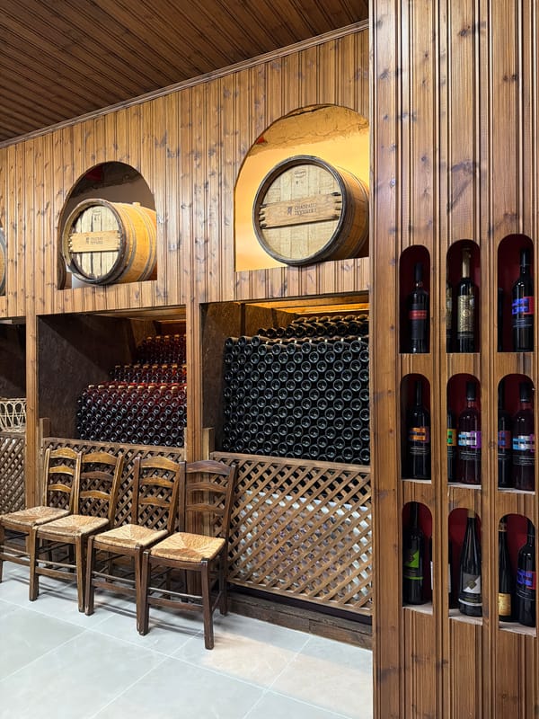Wine tasting event captured at Omodos Cyprus venue