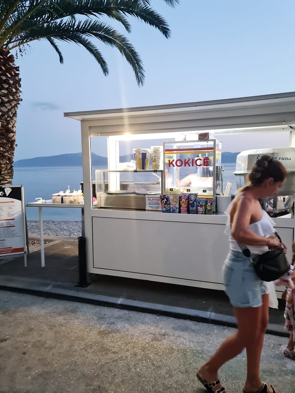 Summer evening on the Dalmatian coast in Gradac